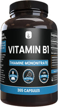 PURE ORIGINAL INGREDIENTS Vitamina B1 (Tiamina Mononitrato) 365 Cápsulas