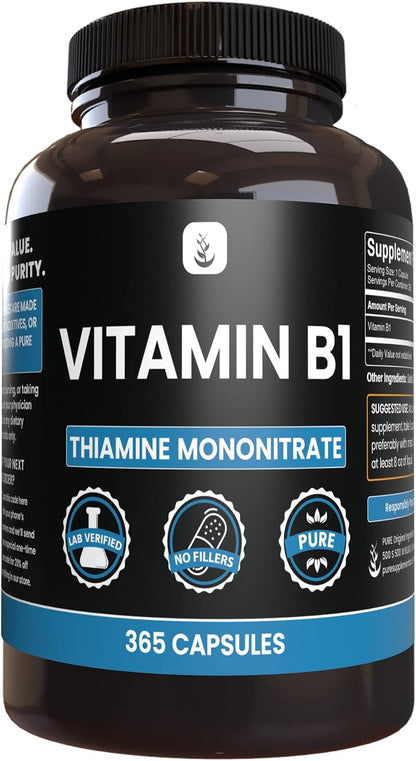 PURE ORIGINAL INGREDIENTS Vitamina B1 – Metabolismo energético: La tiamina contribuye al metabolismo energético – Image 1