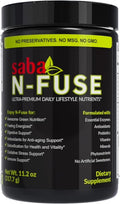 Saba N-Fuse™ Super Greens Powder – 50+ Superfoods, Probiotics, Digestive Enzymes & Adaptogens, 30 Servings