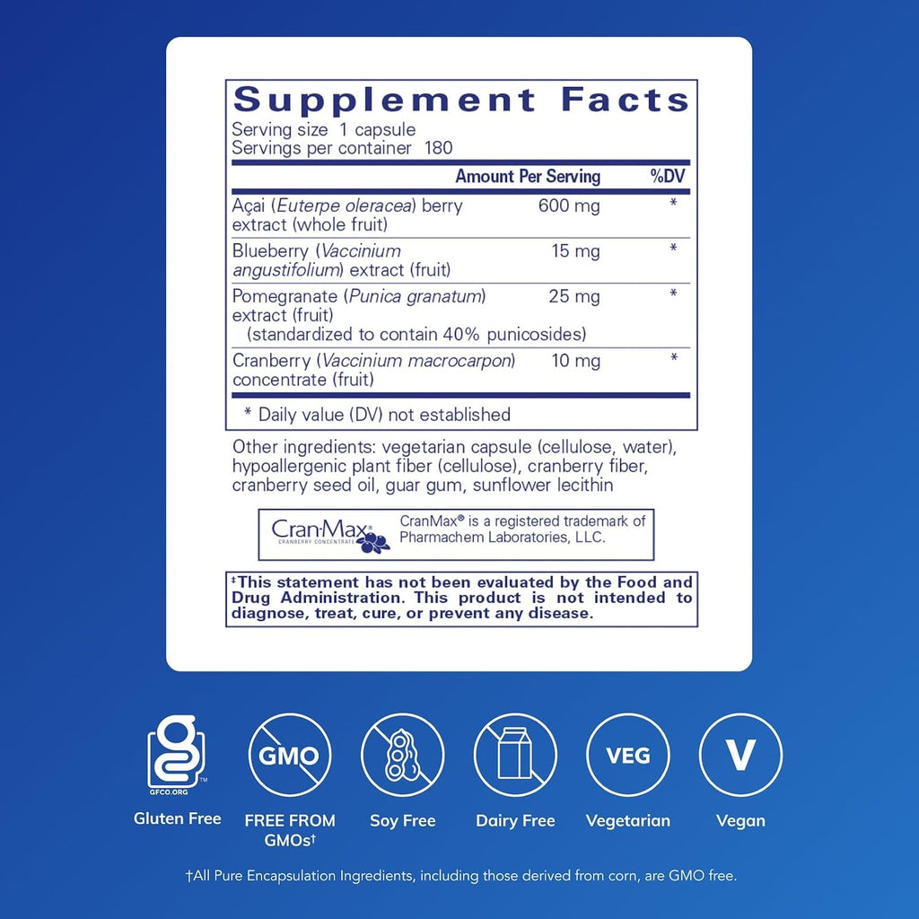 Pure Encapsulations Acai 600 - 180 cápsulas