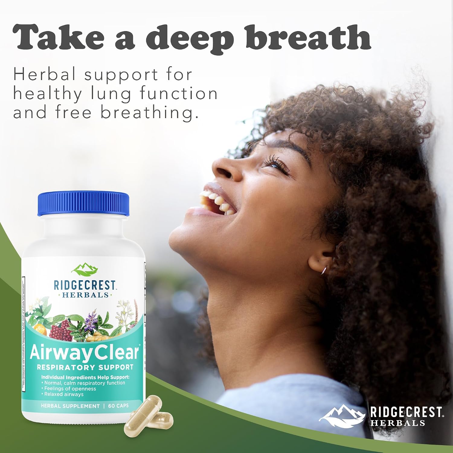 AirwayClear - Suplemento Herbal para la Salud Pulmonar y Respiratoria (60 Cápsulas Veganas)
