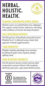 New Chapter Rhodiola Force 300 mg - Adaptogeno Vegano para el Estrés y la Concentración