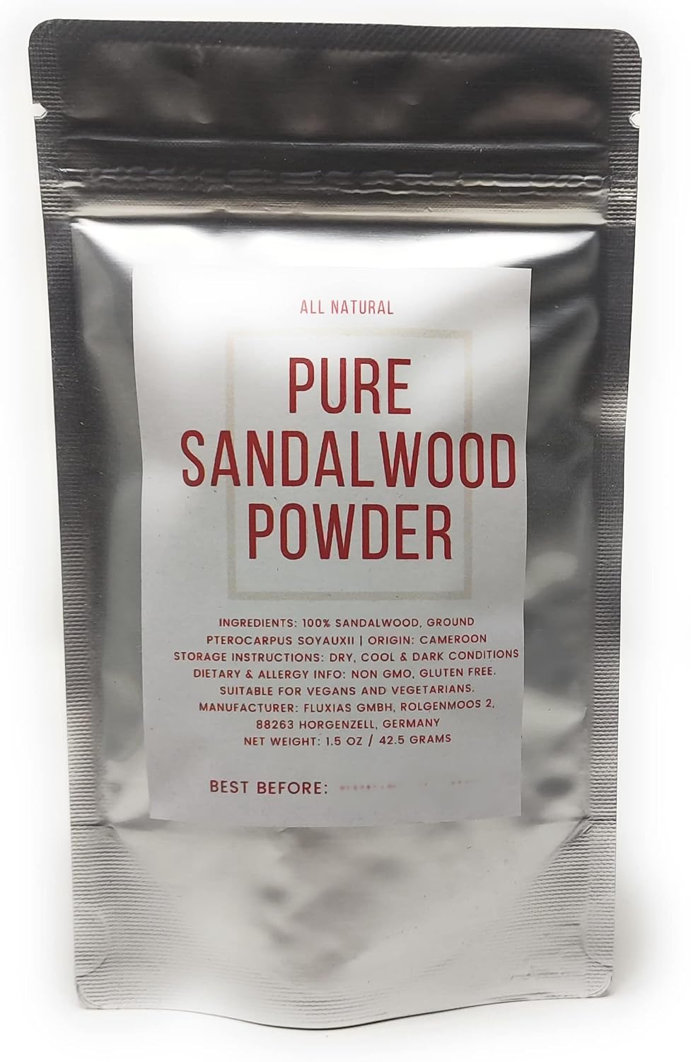 Polvo de Sándalo Puro - 100% Natural, Grado Culinario, Vegano, Sin OGM