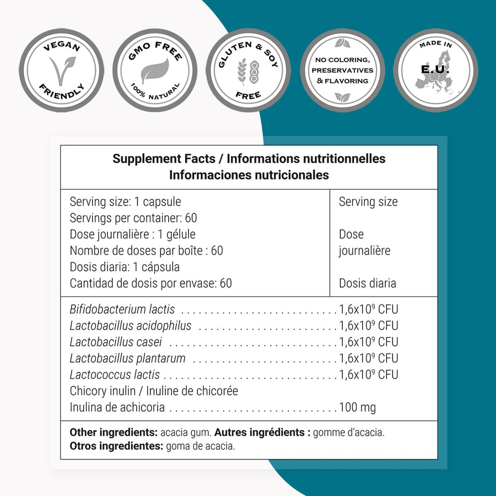 Supersmart Probio Forte 8 Billion CFU - Advanced Daily Probiotic - 60 Delayed Release Capsules