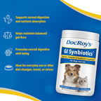 Doc Roy's GI Synbiotics: Probióticos y Prebióticos para Perros y Gatos, 454 g