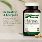 Standard Process B Vitality con CoQ10 - Complejo B con Riboflavina, Biotina y B12 - Vegano, sin Gluten - 90 Cápsulas (30 Servicios)