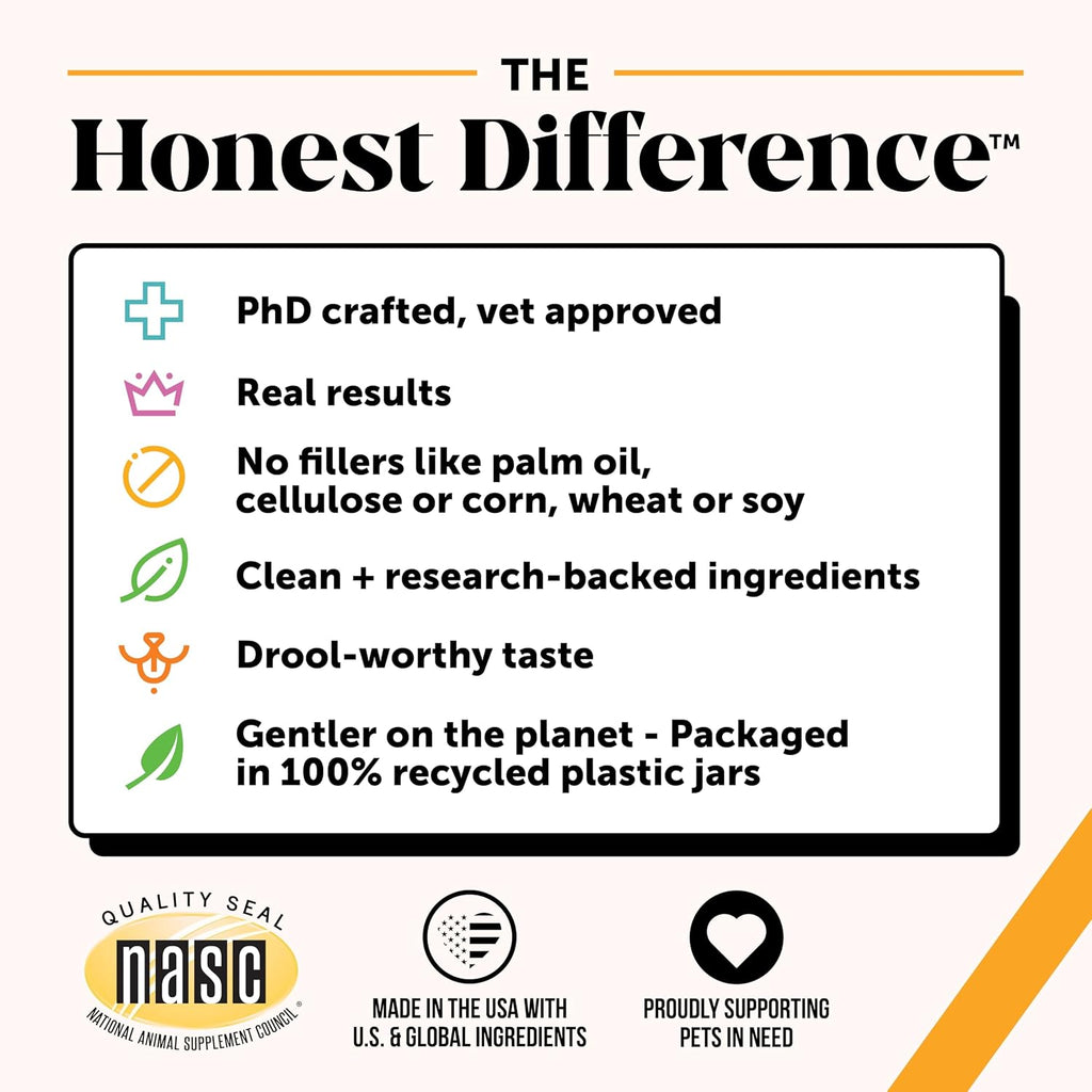 Pet Honesty Masticables para Alergias en Perros - Alivio de Picazón y Apoyo Inmune con Omega 3, Probióticos y Cúrcuma (90 unidades)