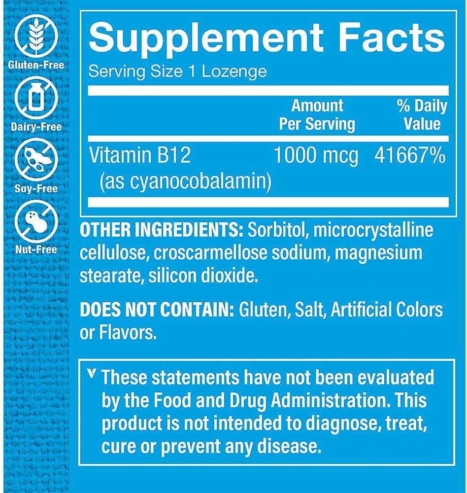 The Vitamin Shoppe Vitamina B12 1000mcg - 300 Comprimidos Sublinguales
