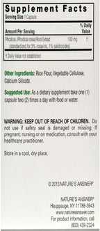 Nature's Answer Rhodiola Root Cápsulas Vegetales, 60 uds