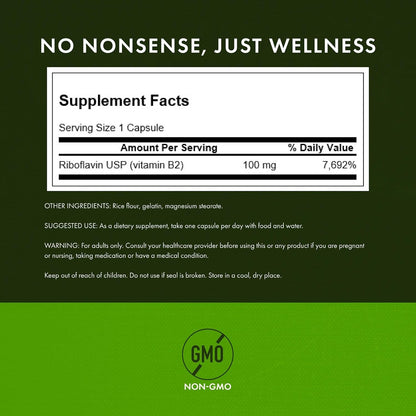 Swanson Vitamina B2 (Riboflavina) 100 mg - – Mantenimiento de las mucosas: Apoya la salud de las membranas – Image 3