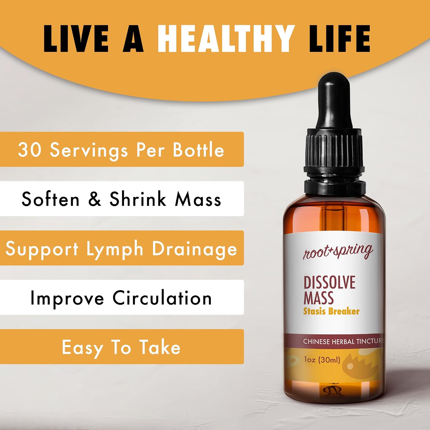 Dissolve Mass - Stasis Breaker - Tintura Herbal (Extracto Líquido) Fórmula Concentrada con Gotero, Mezcla de Hierbas TCM, 1 oz (Pack de 4)