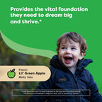 Renzo's Dynamite D3: Vitamina D3 para niños, 60 comprimidos disolventes sin azúcar sabor manzana verde