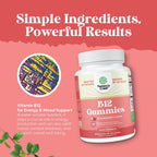 Vitamin B12 Gummies - Gomitas de Vitamina B12 1000 mcg Sin Azúcar para Adultos - Apoyo Energético e Inmune - Vegano, Sin Gluten, Kosher - 90 Gomitas