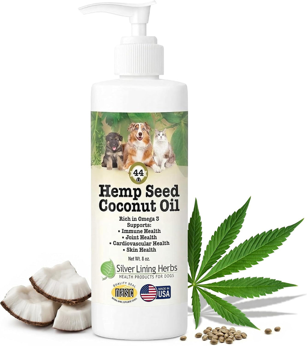 Aceite de Hemp para Perros y Gatos – Piel, Pelaje y Bienestar General con Aceite de Coco Orgánico y Vitamina E – 236 ml