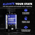Gains in Bulk Elevated Nootropic Herbal Energy Suplemento Energético y de Enfoque, 60 Cápsulas