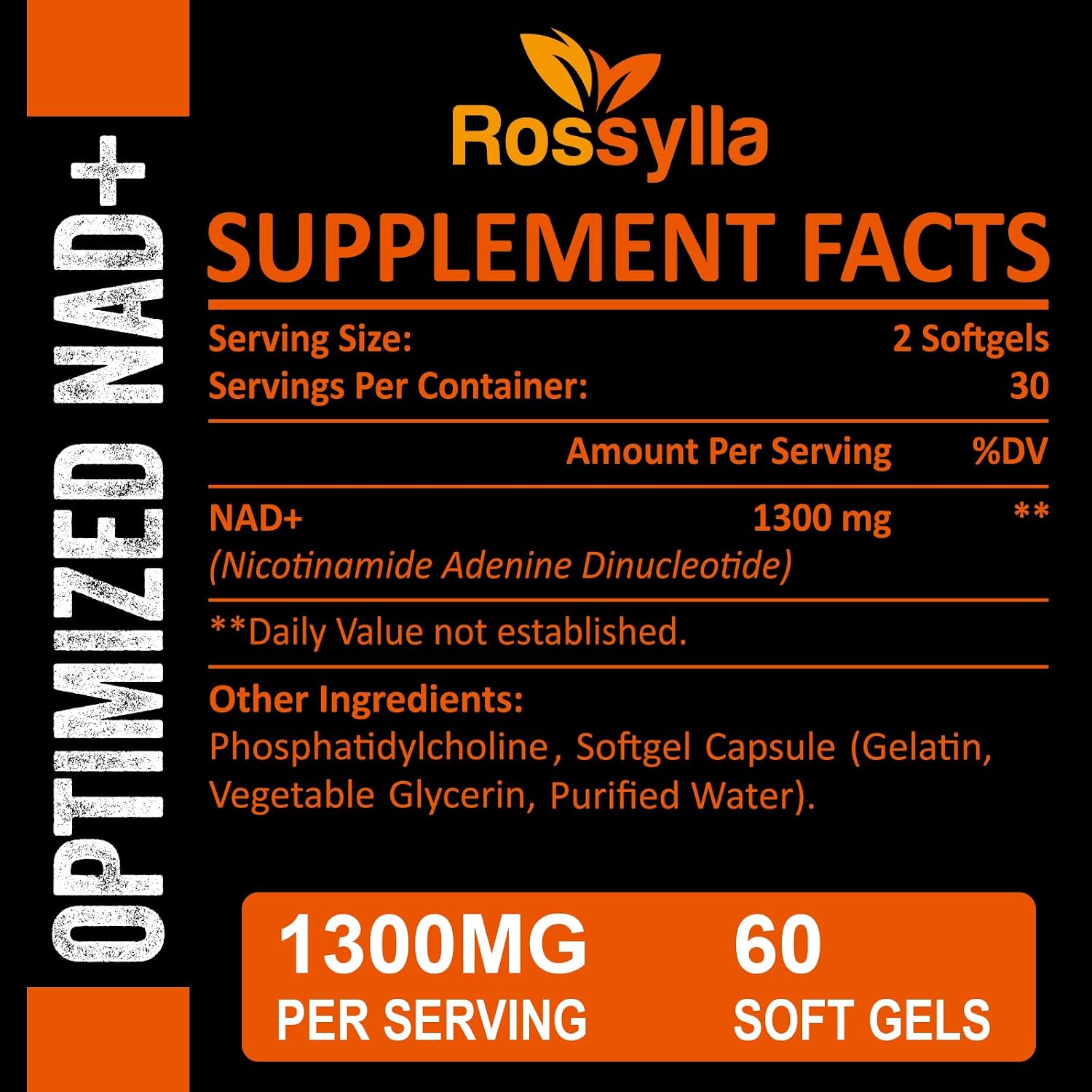 Rossylla NAD+ Liposomal 1300 mg – 60 Cápsulas
