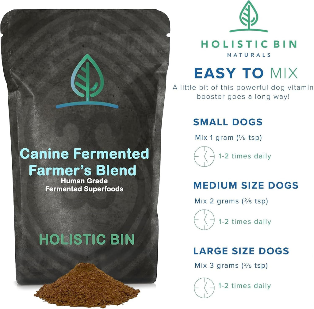 Holistic Bin Canine Fermented Farmer's Blend - Mezcla Fermentada de Calabaza, Espinacas y Vegetales (50g)