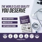 Total K2® | Vitamina K2 como MK7 y MK4 | Más K1 y Cofactor de Vitamina D3 – 620 mcg de K2 por Dosis – All-Trans MK7 de MenaQ7® – Vitamina K de Espectro Completo – Vegano, Certificado Orgánico (60 Cápsulas)
