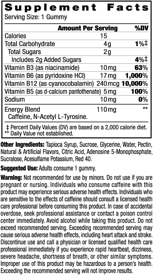 STACKER 2 Vitamina B12 10,000% - Gominolas de Energía - 6 Unidades