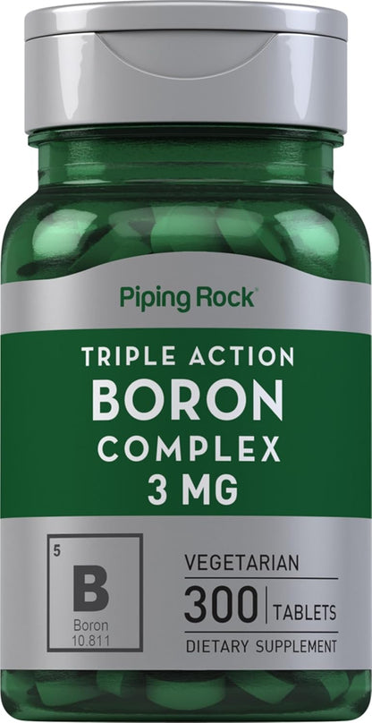 Piping Rock Boro Suplemento | 3 mg | 300 – Glicinato de boro: El boro unido al aminoácido glicina, conocido por su – Image 1