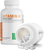 Bronson Vitamin K Triple Play Complejo Vitamina K (K1, K2 MK4, MK7) 90 Cápsulas