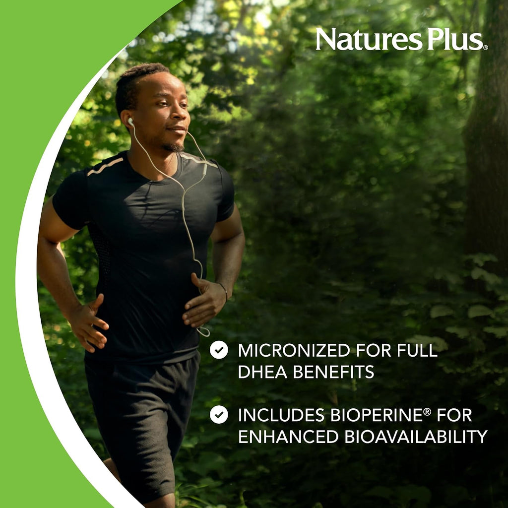 NaturesPlus DHEA-25 con Bioperina - 60 Cápsulas - Sin Gluten