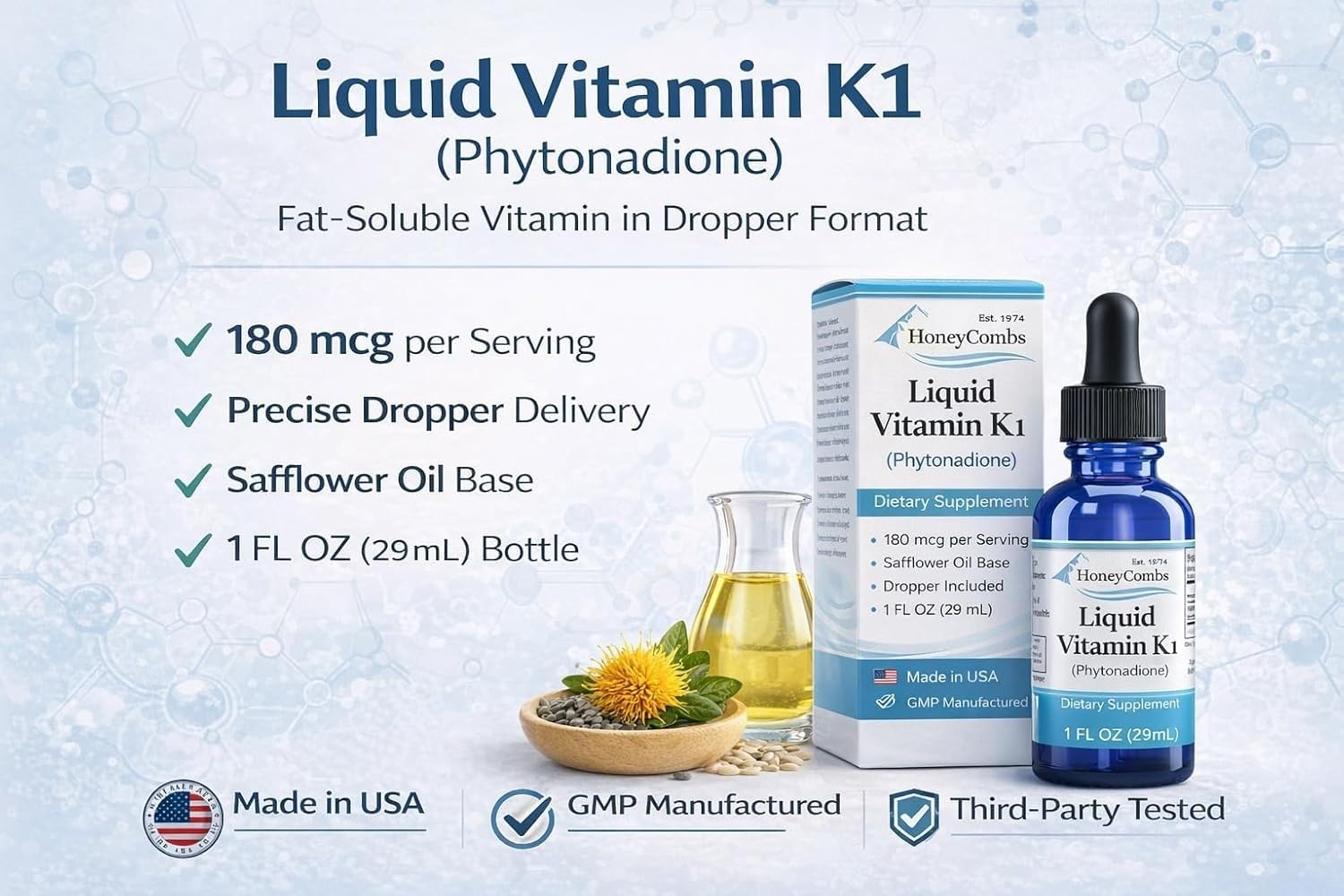 Liquid Vitamin K1 (Phytonadione) – Drops for Newborns and Adults – 30 ml