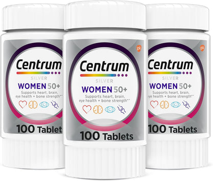 Centrum Silver Mujeres 50+ Multivitamínico – Vitamina D3: contribuye a la absorción y utilización normal del – Image 1