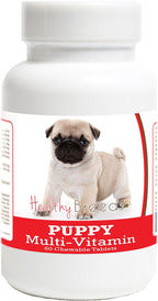 Healthy Breeds Multivitamínico para Cachorros Pug, 60 Comprimidos