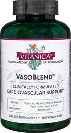 Vitanica VasoBlend, Apoyo Cardiovascular, Vegano, 90 Cápsulas