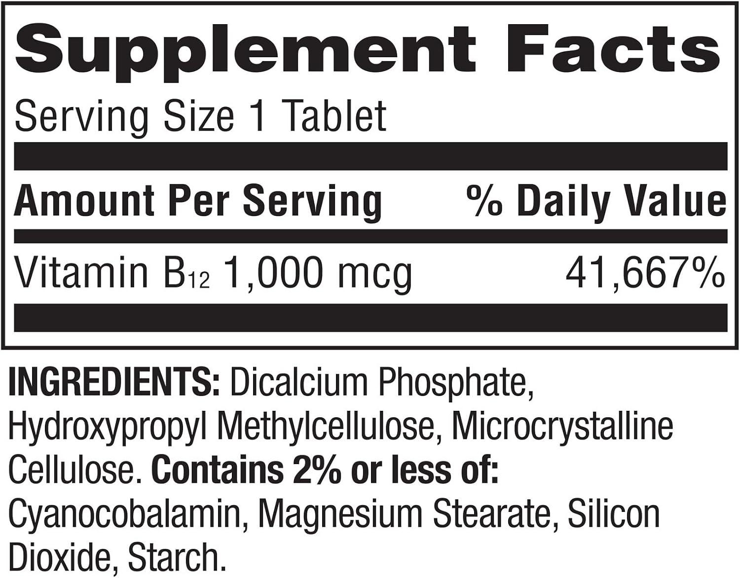 Spring Valley Vitamina B12 1000 mcg Liberación Prolongada - 60 Comprimidos