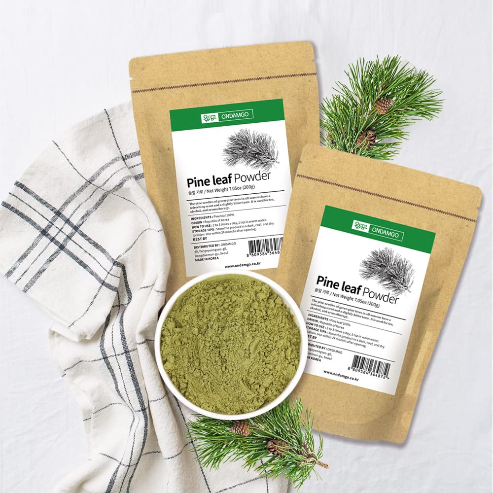 ONDAMGO Polvo Natural de Agujas de Pino 200g - 100% Hoja de Pino en Polvo