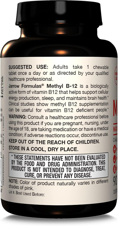 Jarrow Formulas Vitamina B12 5000 mcg - – El funcionamiento normal del sistema nervioso. – Image 9
