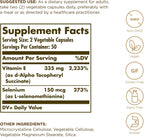 Solgar Dry Vitamin E with Yeast-Free Selenium - 100 Vegetable Capsules