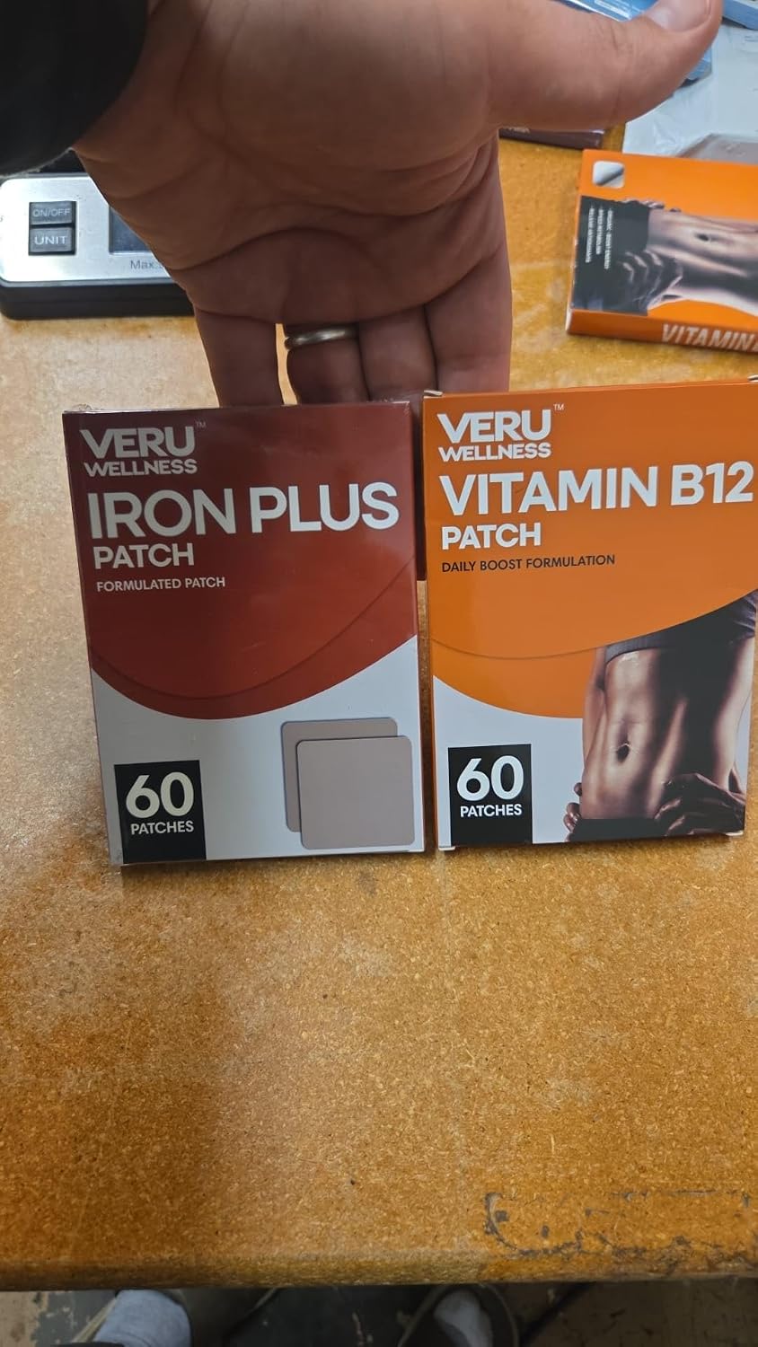 Veru Wellness Parches Energía Duo B12 y Hierro - 120 Parches (42 Días)
