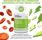 Nutri Supreme, Folato con B6 y B12, Ayuda a Mantener Niveles Normales de Homocisteína y Salud Cardiovascular, 60 Comprimidos, Certificado Kosher
