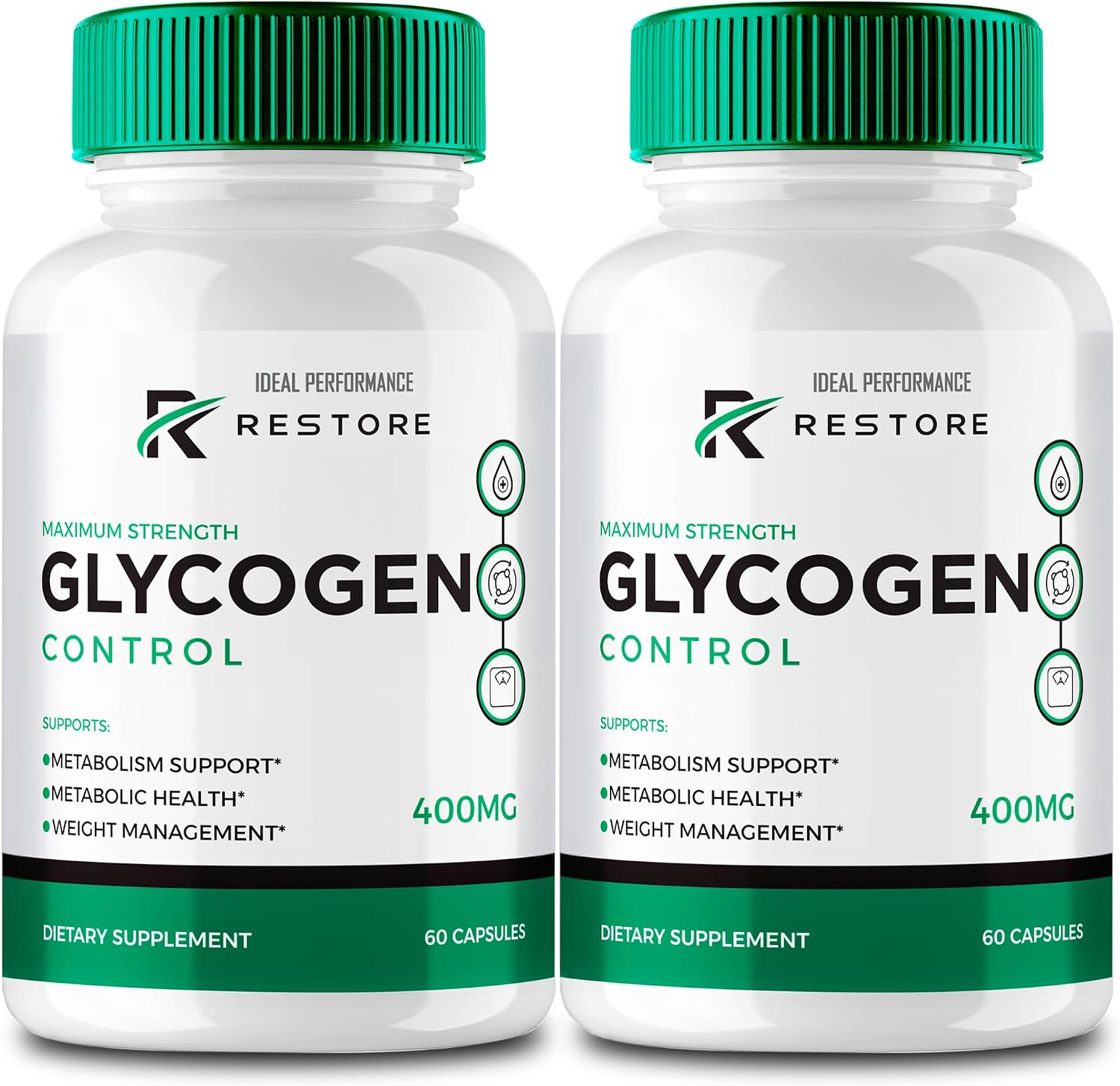Restore Glycogen Control Cápsulas - Fórmula Natural Máxima Potencia (2 Pack)