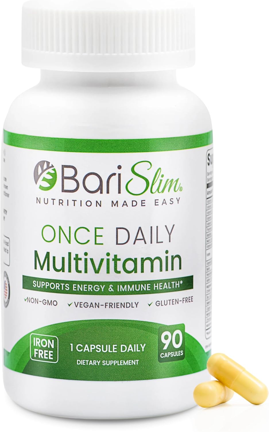 BariSlim Once Daily Multivitamínico Bariátrico Sin Hierro - 90 Cápsulas