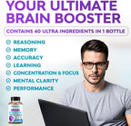 40-en-1 Brain Booster – Complemento Nootrópico para Memoria y Enfoque, 120 Cápsulas