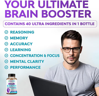 40-en-1 Brain Booster – Complemento – Bacopa Monnieri: una planta adaptógena utilizada en la tradición ayurvédica – Image 2