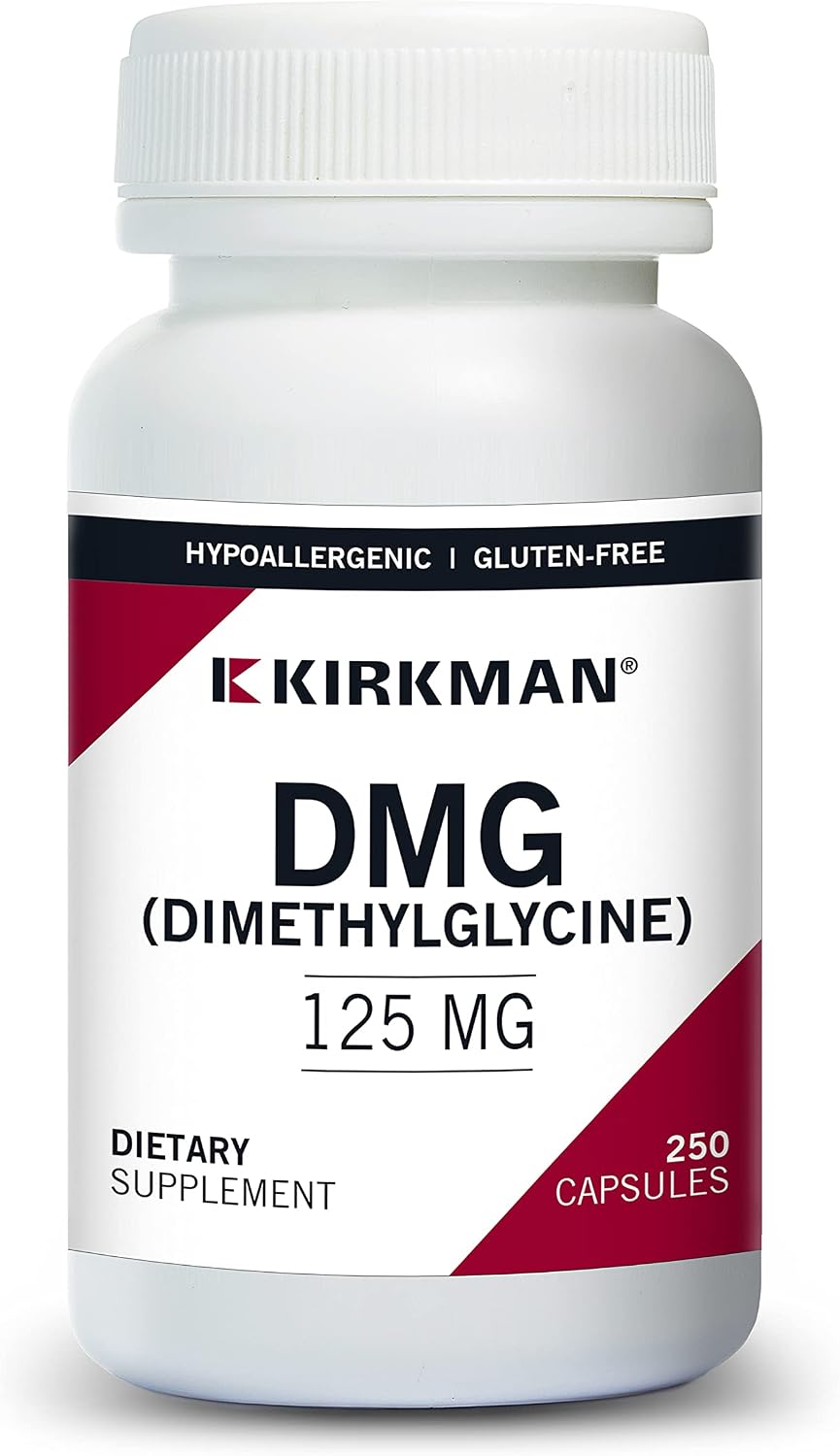 Kirkman – DMG (Dimetilglicina) 125 mg – Hypoallergenic – 250 Vegetarian Capsules