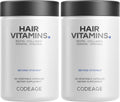 Codeage Hair Vitamins 10000 mcg Biotina, Keratina, Colágeno y Complejo de Vitaminas (2 Envases)