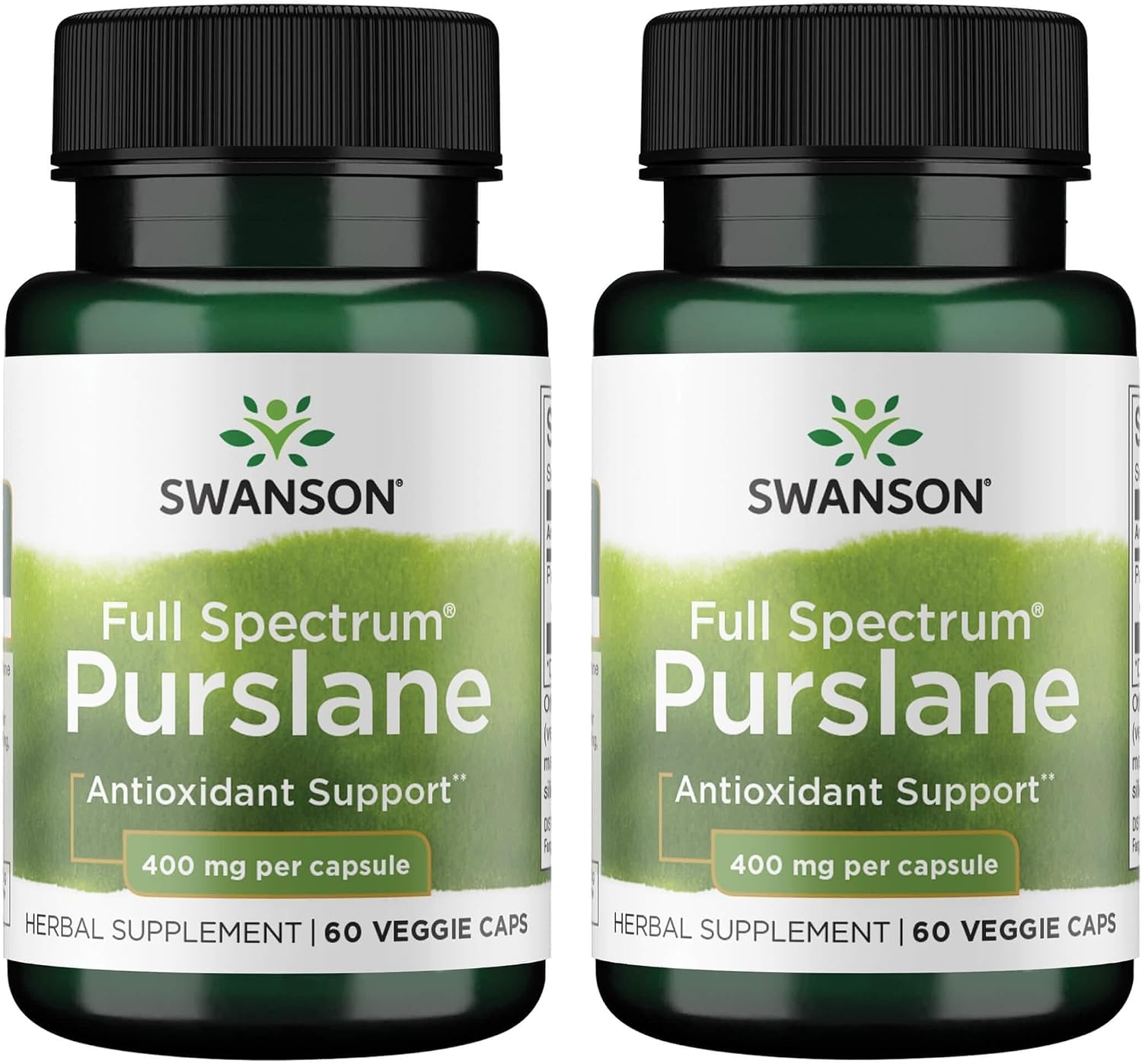 Swanson Full Spectrum Verdolaga 400 mg, 60 Cápsulas Veganas (2 Paquetes)