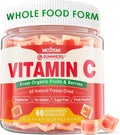 Organic Vitamin C Gummies 120mg for Adults, Sugar Free, Daily Immune Defense, Raw Antioxidant, 100% Whole Food Chewable Vitamin C Supplement from 1200mg Berries & Fruits for Collagen, Vegan, 60 Counts
