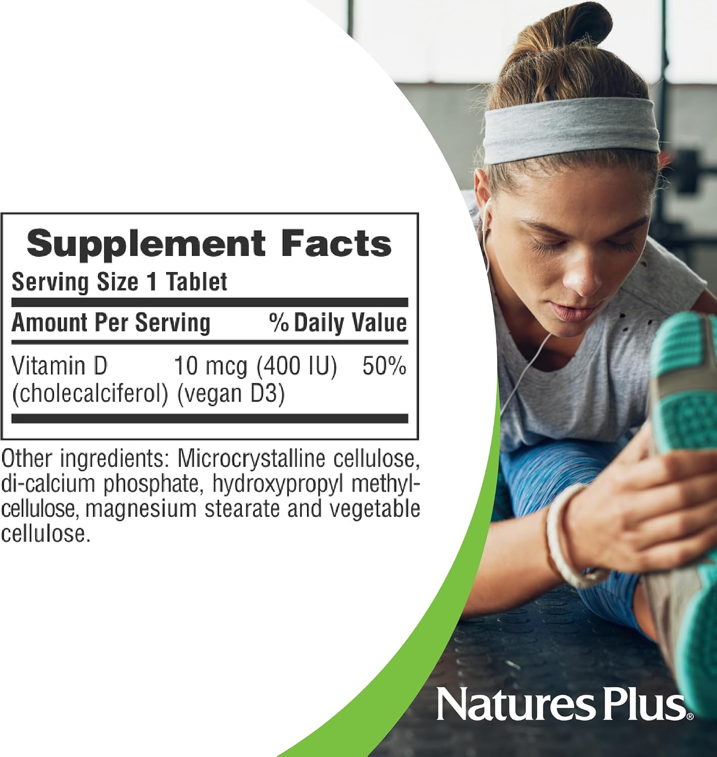 NaturesPlus Vitamina D3 400 UI - 90 Comprimidos Dispersables - Apoyo Óseo e Inmunitario