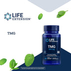 Life Extension TMG, Trimethylglycine, Promotes healthy homocysteine levels, Gluten-free, Vegetarian, 60 Capsules