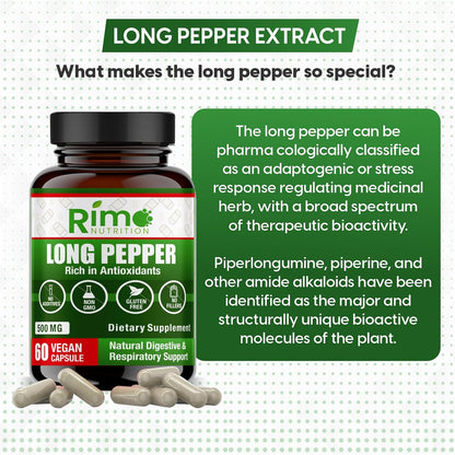 Long Pepper (Pimienta Larga) 60 Cápsulas Veganas – Suplemento Natural con Piperlongumina (500 mg) – Image 6