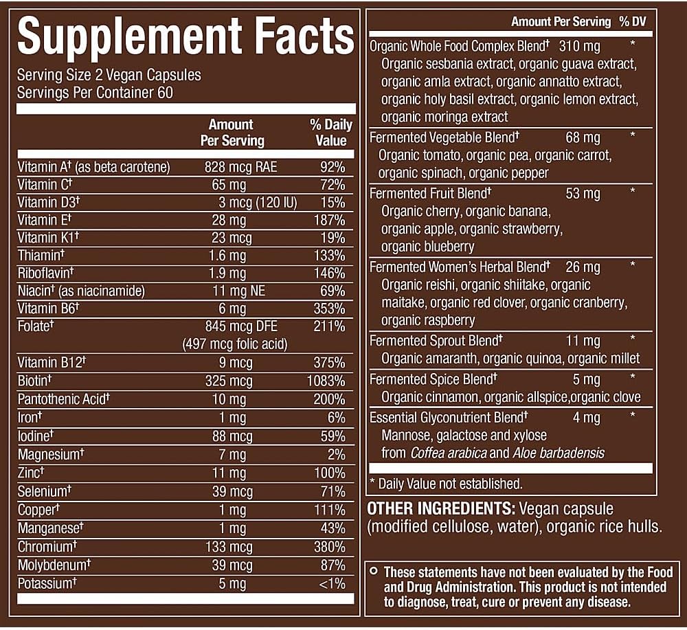 plnt Multivitamínico Fermentado para Mujeres - 120 Cápsulas Veganas