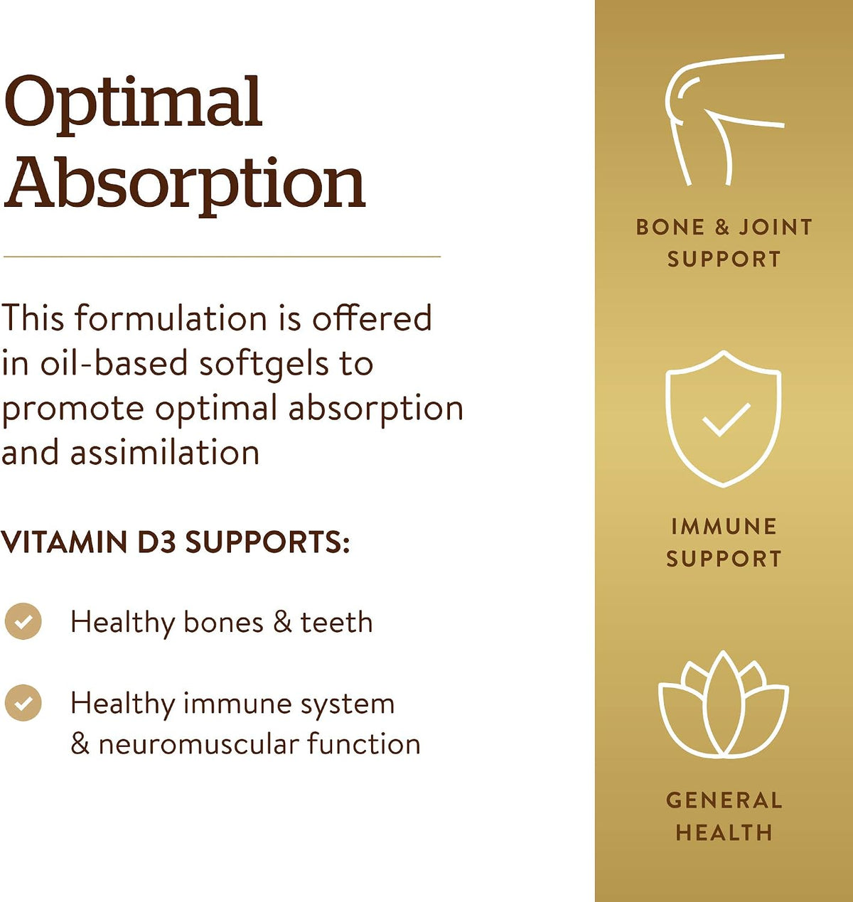 Solgar Vitamina D3 (Colecalciferol) 125 mcg – Sistema inmunitario: Contribuye al funcionamiento normal del sistema – Image 4