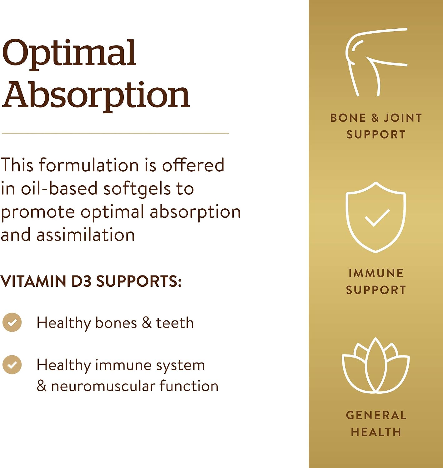 Solgar Vitamina D3 (Colecalciferol) 125 mcg (5000 UI), 100 Softgels